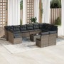 Set sofás de jardín con cojines 13 piezas ratán sintético gris de , Conjuntos de jardín - Ref: Foro24-3250219, Precio: 757,61...
