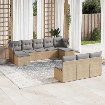 Juego de sofás jardín con cojines beige 10 pzas ratán sintético de , Conjuntos de jardín - Ref: Foro24-3250128, Precio: 570,0...