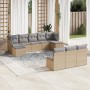 Juego de sofás jardín con cojines beige 10 pzas ratán sintético de , Conjuntos de jardín - Ref: Foro24-3250128, Precio: 570,0...