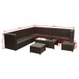 Set sofás de jardín 8 piezas y cojines ratán sintético marrón de , Conjuntos de jardín - Ref: Foro24-42992, Precio: 698,16 €,...