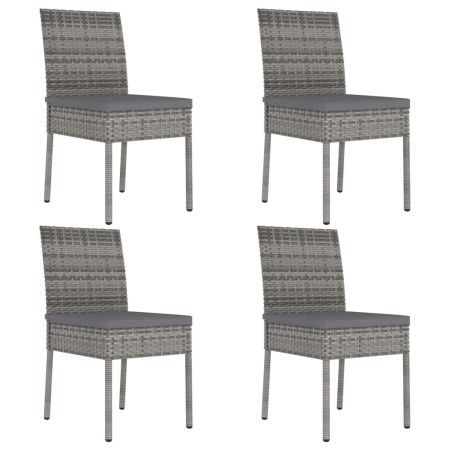 Sillas de comedor de jardín 4 unidades ratán sintético gris de , Sillas de jardín - Ref: Foro24-317169, Precio: 318,96 €, Des...