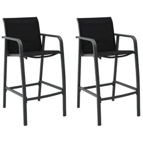 Sillas altas de jardín 2 unidades textilene negro de , Sillas de jardín - Ref: Foro24-48116, Precio: 176,72 €, Descuento: %