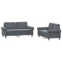 Juego de sofás con cojines 2 piezas terciopelo gris oscuro de , Sofás - Ref: Foro24-3202211, Precio: 486,83 €, Descuento: %