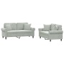 Juego de sofás con cojines 2 piezas terciopelo gris claro de , Sofás - Ref: Foro24-3202230, Precio: 514,87 €, Descuento: %