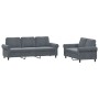 Juego de sofás con cojines 2 piezas terciopelo gris oscuro de , Sofás - Ref: Foro24-3202251, Precio: 548,40 €, Descuento: %