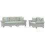 Juego de sofás con cojines 2 piezas terciopelo gris claro de , Sofás - Ref: Foro24-3202270, Precio: 570,30 €, Descuento: %
