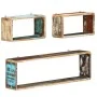 Juego de estantes cubo de pared 3 pzas madera maciza reciclada de , Estantes y estanterías - Ref: Foro24-285845, Precio: 84,8...