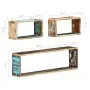 Juego de estantes cubo de pared 3 pzas madera maciza reciclada de , Estantes y estanterías - Ref: Foro24-285845, Precio: 84,8...