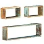 Juego de estantes cubo de pared 3 pzas madera maciza reciclada de , Estantes y estanterías - Ref: Foro24-285845, Precio: 84,8...