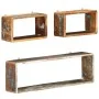 Juego de estantes cubo de pared 3 pzas madera maciza reciclada de , Estantes y estanterías - Ref: Foro24-285845, Precio: 84,8...