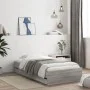 Cama con cajones madera de ingeniería gris Sonoma 75x190 cm de , Camas y somieres - Ref: Foro24-3207334, Precio: 126,48 €, De...