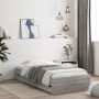 Cama con cajones madera de ingeniería gris Sonoma 75x190 cm de , Camas y somieres - Ref: Foro24-3207334, Precio: 128,02 €, De...