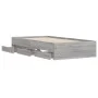 Cama con cajones madera de ingeniería gris Sonoma 75x190 cm de , Camas y somieres - Ref: Foro24-3207334, Precio: 126,48 €, De...