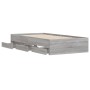 Cama con cajones madera de ingeniería gris Sonoma 75x190 cm de , Camas y somieres - Ref: Foro24-3207334, Precio: 128,02 €, De...