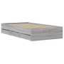 Cama con cajones madera de ingeniería gris Sonoma 75x190 cm de , Camas y somieres - Ref: Foro24-3207334, Precio: 128,02 €, De...