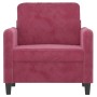 Sillón de terciopelo rojo tinto 60 cm de , Sofás - Ref: Foro24-359426, Precio: 175,01 €, Descuento: %