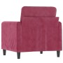 Sillón de terciopelo rojo tinto 60 cm de , Sofás - Ref: Foro24-359426, Precio: 175,01 €, Descuento: %
