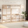 Cama alta con escritorio madera maciza de pino 90x200 cm de , Camas y somieres - Ref: Foro24-842850, Precio: 255,60 €, Descue...
