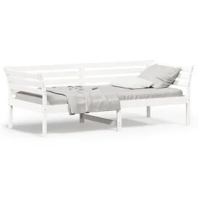 Sofá cama madera maciza de pino blanco 90x200 cm de , Camas y somieres - Ref: Foro24-842871, Precio: 128,94 €, Descuento: %