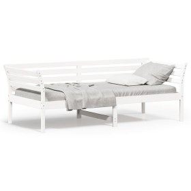 Sofá cama madera maciza de pino blanco 90x200 cm de , Camas y somieres - Ref: Foro24-842871, Precio: 130,17 €, Descuento: %