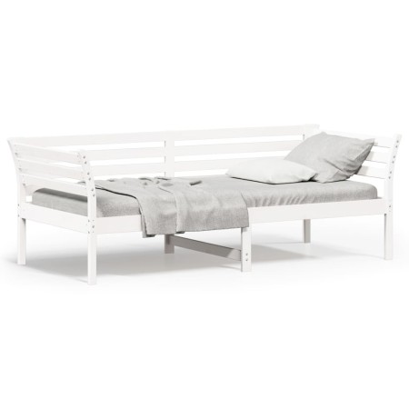 Sofá cama madera maciza de pino blanco 90x200 cm de , Camas y somieres - Ref: Foro24-842871, Precio: 130,17 €, Descuento: %