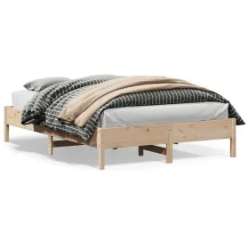 Estructura de cama madera maciza de pino 140x200 cm de , Camas y somieres - Ref: Foro24-842698, Precio: 102,64 €, Descuento: %