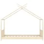 Estructura de cama infantil de madera maciza de pino 70x140 cm de vidaXL, Cunas y camas para niños - Ref: Foro24-283364, Prec...