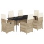 Set comedor de jardín 7 pzas con cojines ratán sintético beige de , Conjuntos de jardín - Ref: Foro24-3212377, Precio: 959,86...