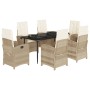 Set comedor de jardín 7 pzas con cojines ratán sintético beige de , Conjuntos de jardín - Ref: Foro24-3212375, Precio: 780,70...