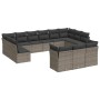Set sofás de jardín con cojines 13 piezas ratán sintético gris de , Conjuntos de jardín - Ref: Foro24-3250289, Precio: 826,68...
