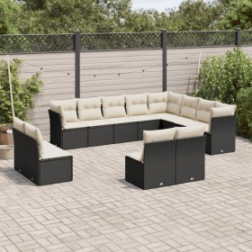 Set de sofás de jardín 12 piezas cojines ratán sintético negro de , Conjuntos de jardín - Ref: Foro24-3250305, Precio: 677,53...