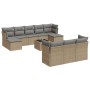 Set de sofás de jardín 11pzas con cojines ratán sintético beige de , Conjuntos de jardín - Ref: Foro24-3250178, Precio: 690,4...