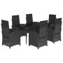 Set de comedor de jardín 7 pzas y cojines ratán sintético negro de , Conjuntos de jardín - Ref: Foro24-3212316, Precio: 778,7...