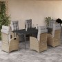 Set comedor de jardín 7 pzas con cojines ratán sintético beige en Conjuntos de jardín | Comprar online en Foru.es