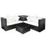Set de muebles de jardín 4 pzas y cojines ratán sintético negro de , Conjuntos de jardín - Ref: Foro24-42989, Precio: 474,90 ...