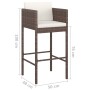 Taburetes de barra de cocina 2 uds con cojines ratán PE marrón de , Sillas de jardín - Ref: Foro24-316672, Precio: 144,62 €, ...