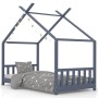 Estructura de cama infantil madera maciza pino gris 70x140 cm de vidaXL, Cunas y camas para niños - Ref: Foro24-283370, Preci...
