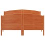 Estructura cama con cabecero madera pino marrón cera 135x190 cm de , Camas y somieres - Ref: Foro24-3216184, Precio: 217,27 €...