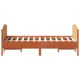 Estructura cama con cabecero madera pino marrón cera 135x190 cm de , Camas y somieres - Ref: Foro24-3216184, Precio: 217,27 €...