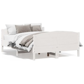 Estructura de cama con cabecero madera pino blanco 120x190 cm de , Camas y somieres - Ref: Foro24-3216186, Precio: 208,16 €, ...