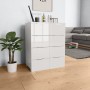 Aparador de madera de ingeniería blanco brillante 60x35x80 cm de vidaXL, Cajoneras - Ref: Foro24-283712, Precio: 108,56 €, De...