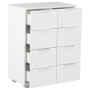 Aparador de madera de ingeniería blanco brillante 60x35x80 cm de vidaXL, Cajoneras - Ref: Foro24-283712, Precio: 108,56 €, De...