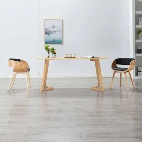 Silla de comedor de madera curvada y cuero sintético negro de vidaXL, Sillas de comedor - Ref: Foro24-283113, Precio: 138,94 ...