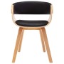 Silla de comedor de madera curvada y cuero sintético negro de vidaXL, Sillas de comedor - Ref: Foro24-283113, Precio: 151,79 ...