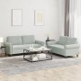 Juego de sofás con cojines 2 piezas terciopelo gris claro de , Sofás - Ref: Foro24-3202210, Precio: 489,89 €, Descuento: %