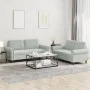 Sofa set with cushions 2 pieces light gray velvet by , Sofas - Ref: Foro24-3202210, Price: 465,34 €, Discount: %