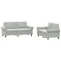 Juego de sofás con cojines 2 piezas terciopelo gris claro de , Sofás - Ref: Foro24-3202210, Precio: 465,34 €, Descuento: %