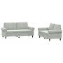 Juego de sofás con cojines 2 piezas terciopelo gris claro de , Sofás - Ref: Foro24-3202210, Precio: 489,89 €, Descuento: %