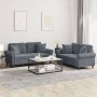 Juego de sofás con cojines 2 piezas terciopelo gris oscuro de , Sofás - Ref: Foro24-3202231, Precio: 511,26 €, Descuento: %