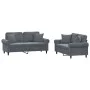 Juego de sofás con cojines 2 piezas terciopelo gris oscuro de , Sofás - Ref: Foro24-3202231, Precio: 502,82 €, Descuento: %